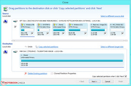 All partitions shall be copied to the new M.2 SSD.