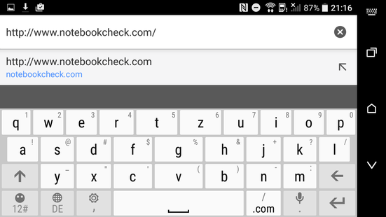 Keyboard landscape mode