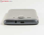 Upper edge: 3.5 mm jack, USB port