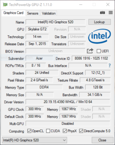 Systeminfo GPU-Z HD Graphics