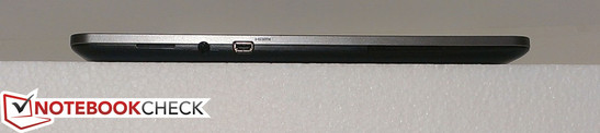 Left: 3.5 mm audio, micro HDMI, SIM slot (empty)