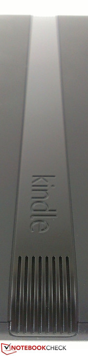 Speaker grille on either end of the plastic bar