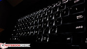 Keyboard backlight with up to 3 levels of intensity