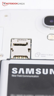 The micro-SIM and microSD card slots.