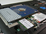Close up of HDD, WLAN and WWAN cards