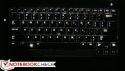 The backlit keyboard on its highest setting