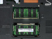 Both of the memory slots are occupied by fast PC5300-memories (2 GByte).