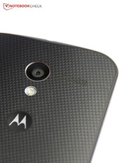 The speaker is beside the camera, and it does a good job.