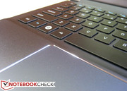 The chrome-lined touchpad is large and easy to use as well