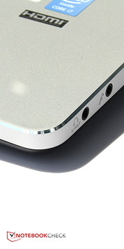 There could have been more audio ports for a notebook with this size.