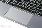 The touchpad is large and functions precisely, though you have to get used to a ClickPad.