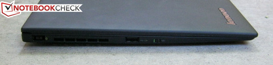 Left: AC power, 1x USB 2.0, Wireless switch