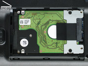 Although there is no plastic cushion between HDD and case, you can hardly hear the HDD.