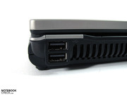 Both the rear USB 2.0 ports are somewhat squeezed together and are thus off-limits for thick USB sticks