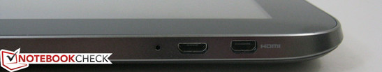 Right: Microphone, Micro-USB 2.0, Micro HDMI