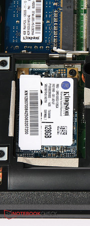 In addition to a conventional hard drive, the notebook sports a fast mSATA SSD as well.