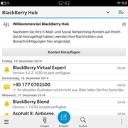 All notifications are collected in BlackBerry Hub.