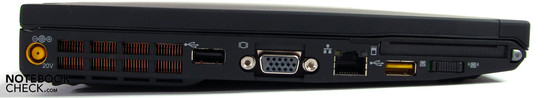 Left side: Power outlet, 2x USB 2.0, VGA, LAN and ExpressCard/54