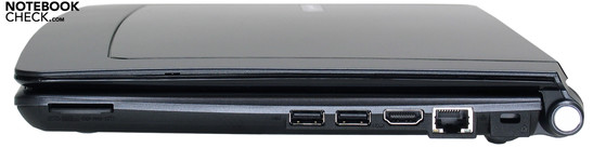 Right side: 5in1-cardreader, 2x USB-2.0, HDMI, Gigabit LAN, Kensington Lock