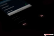 The electronic keys in dark surroundings (touch buttons).
