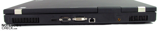 Rear: Displayport, VGA, DVI, LAN, power supply