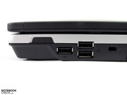 The three USB ports on the right hand side, are positioned very close to each other which can lead to peripherals obstructing each other