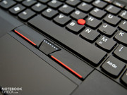 The industrial standard 2 mouse keys are found directly below the keyboard.