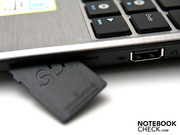 On the left-hand side there's a 2-in-1 card reader and two USBs...