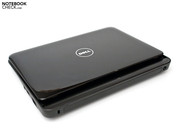 Look for the shiny Dell logo on the display lid.