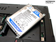 The integrated hard disk provides good everyday performance.