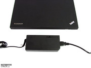 The large, heavy power supply is necessary for the maximum 150-watt power consumption the notebook may reach.