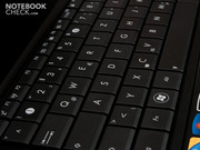 A "conventional" keyboard design is used and separate keys aren't used on the keyboard.