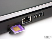 The rear: eSATA/USB 2.0 combo and a SIM slot.