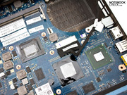 Here we see the CPU (left), GPU (center) and the chip (right).