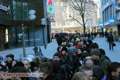 08:30 - The snaking line only got longer throughout the day