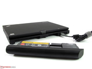 The CPU permanently works at 800 MHz with the 65 watt adapter and without the battery.
