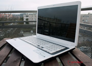 Cool design: the white chiclet keyboard with a dark gray bezel.