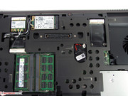 Two further RAM sockets are located under the keyboard.