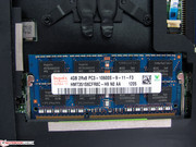 A 4 GB module is already installed and can be upgraded easily by installing a second RAM stick in the empty slot.