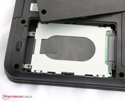 There is a separate flap for the hard drive.