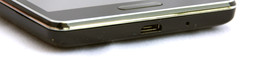 Below: micro USB port