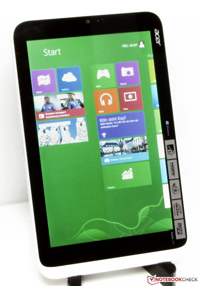 Review Acer Iconia W3-810-27602G03nsw Tablet - NotebookCheck.net