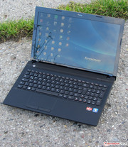 The IdeaPad N586 outdoors.