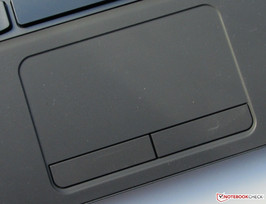 The touchpad has a rubber coating.