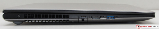 Left: Ethernet socket, HDMI, USB 3.0