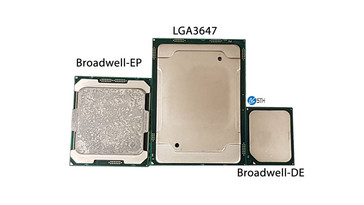 Size Comparison (Broadwell-EP, Skylake-EP, Broadwell-DE)