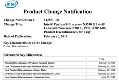 Intel discontinues first-gen Bay Trail Celeron and Pentium processors