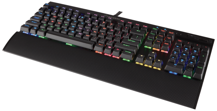 Individually backlit keys with the familiar Corsair Utility Engine (CUE) software and RGB color options as the previous generation.