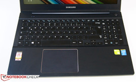 Not lacking anything - large touchpad, and keyboard with number pad.