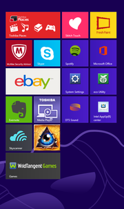 Toshiba includes several apps.